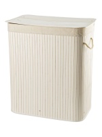 Корзина для белья двойная, Double white, бамбук