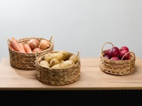 Корзина плетеная, набор 3 шт, круглая с ручками, 3 шт
